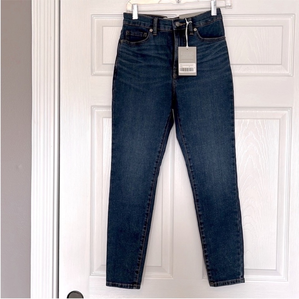 Everlane Authentic High Rise Dark Denim Ankle Jeans NEW